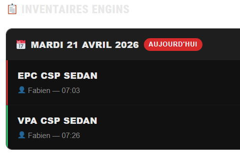 Vérifications des engins
